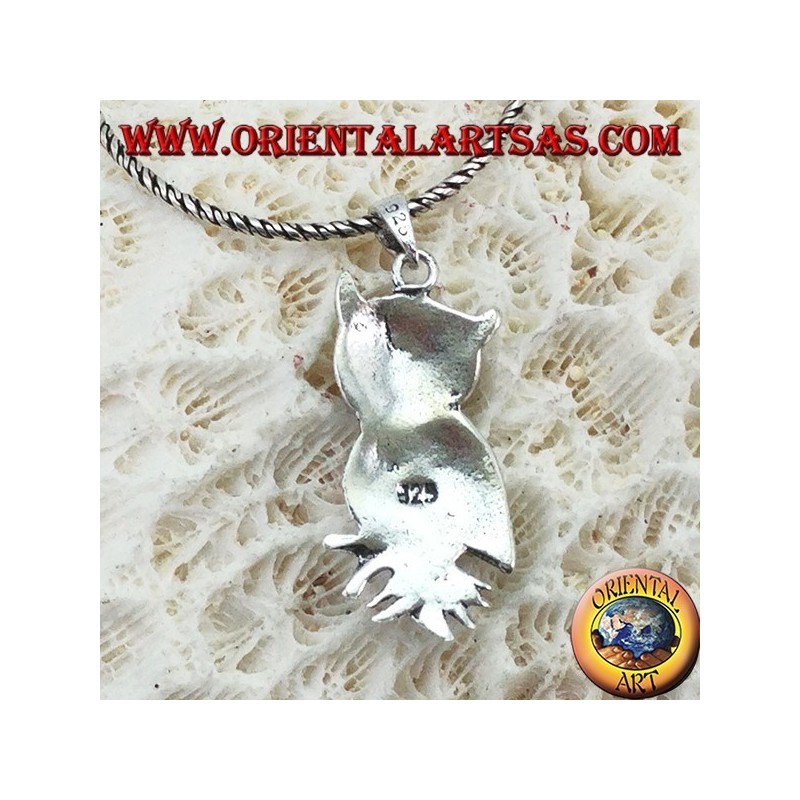 Owl-shaped pendant on the silver branch