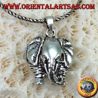 Ciondolo in argento elefante con proboscide in giù