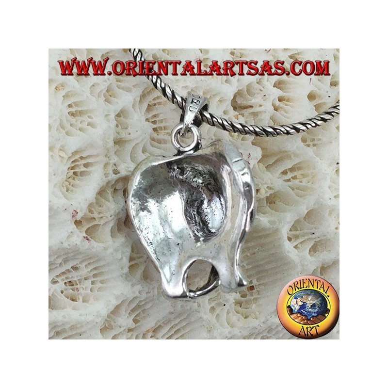 Colgante elefante de plata con probóscide