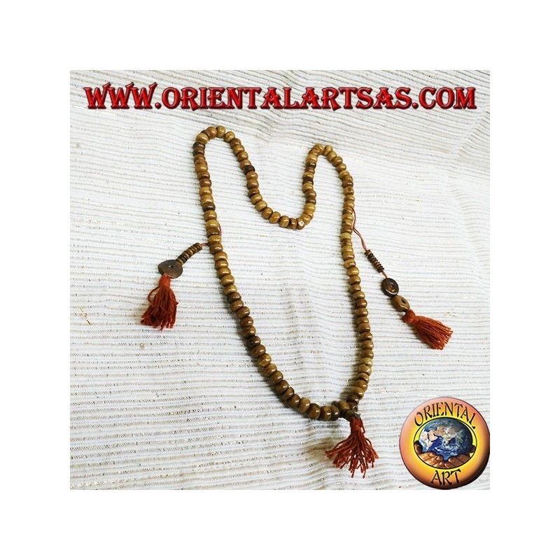 Mala Buddhist Rosary for Mediation 108 Granos en pulido hueso de yak.