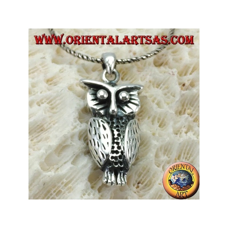 Pendentif en forme de hibou en argent