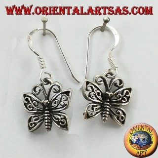 Pendientes de plata en forma de mariposa