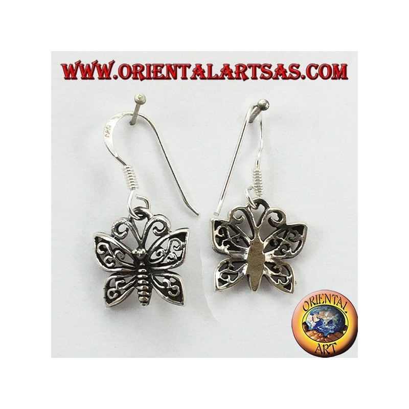 Boucles d'oreilles en argent en forme de papillon