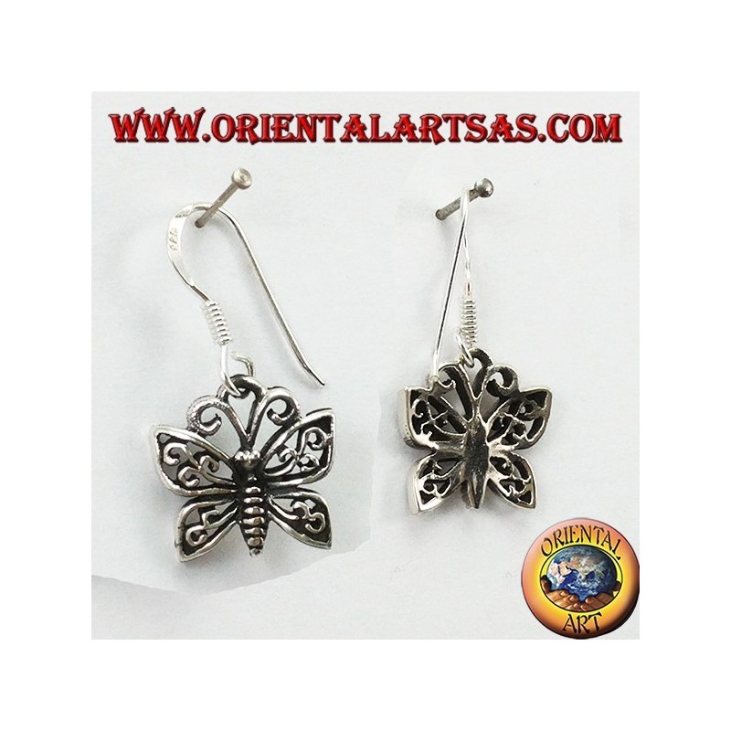 Boucles d'oreilles en argent en forme de papillon