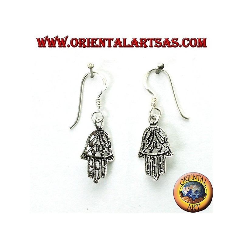 Orecchini in argento 925 mano di Fatima traforata piccola