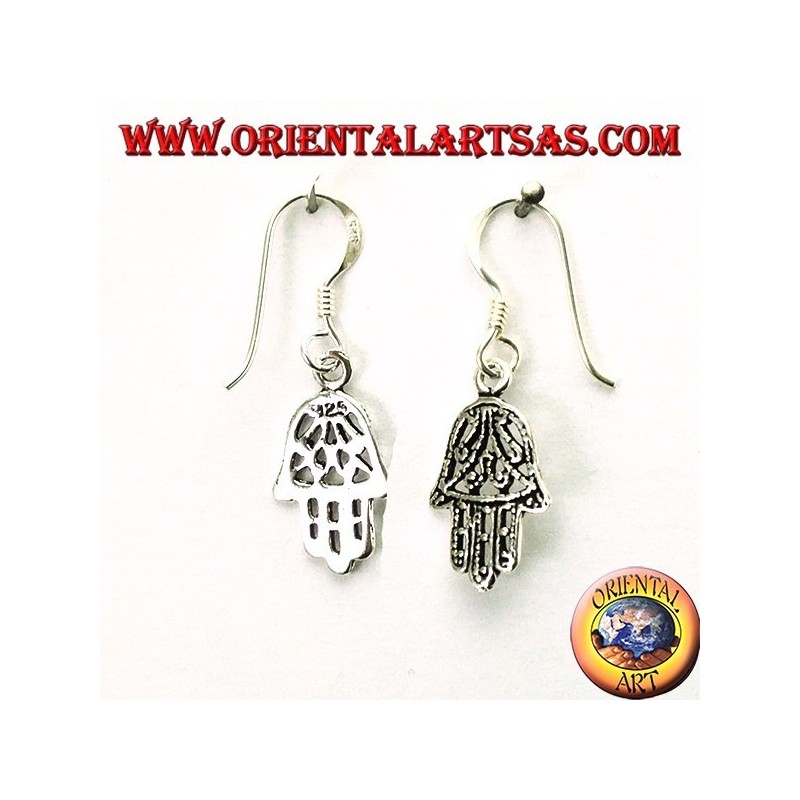 Boucles d'oreilles en argent 925 main de Fatima percée petit