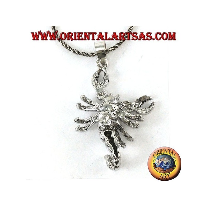 Silver pendant, scorpion with 7 moving parts. three-dimensional