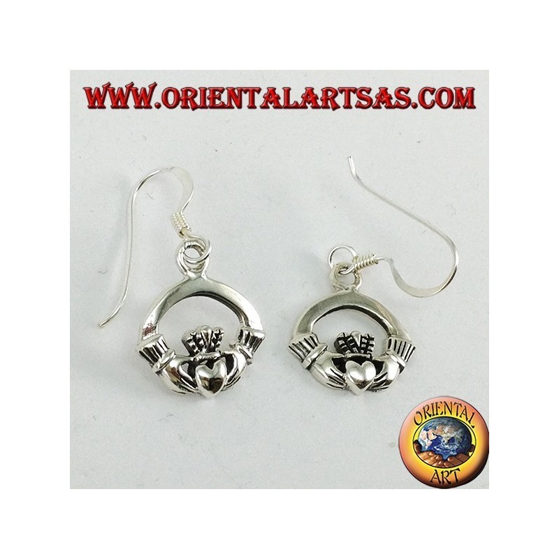 Orecchino d'argento celtico di Claddagh