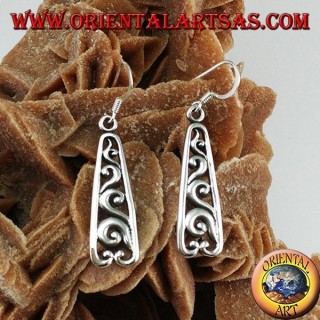 Earrings in sterling silver pierced baroque style