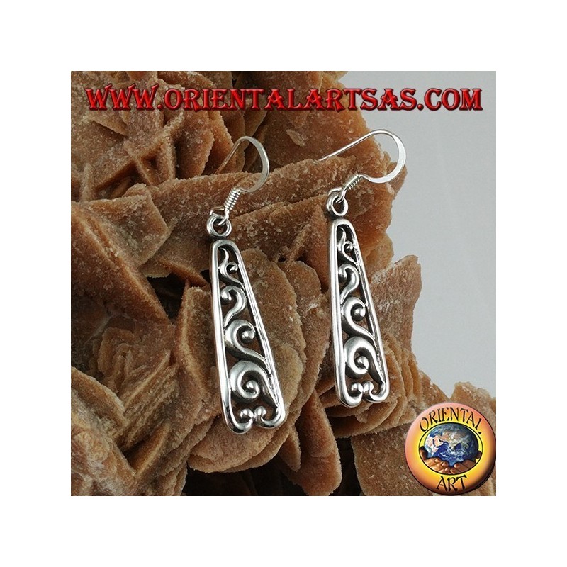 Pendientes en plata esterlina perforado estilo barroco