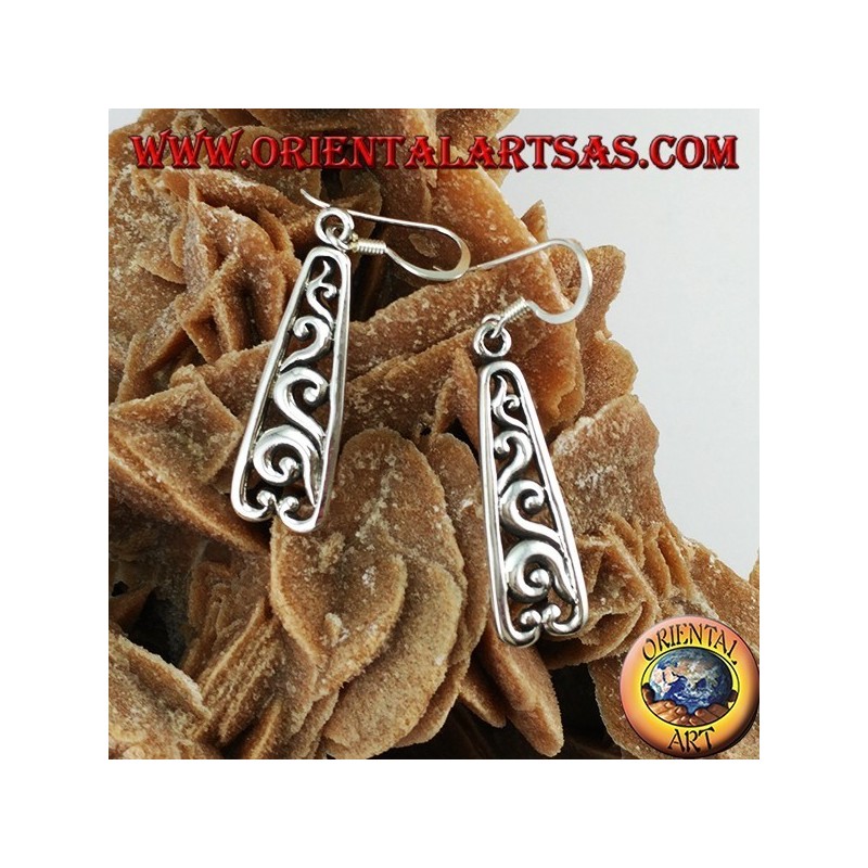 Earrings in sterling silver pierced baroque style