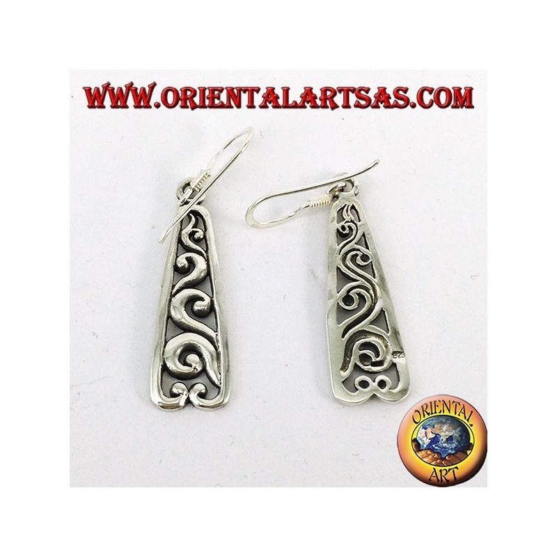 Pendientes en plata esterlina perforado estilo barroco