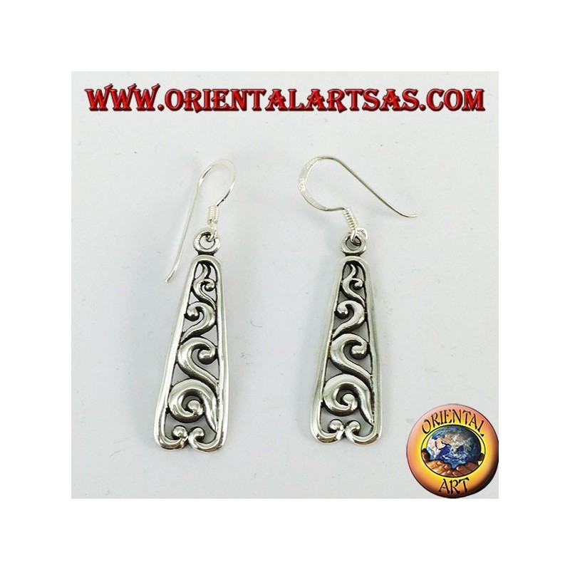 Earrings in sterling silver pierced baroque style