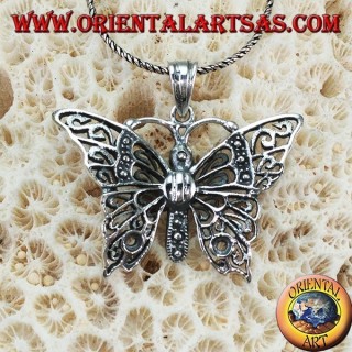 Silver pendant in the form of a large butterfly