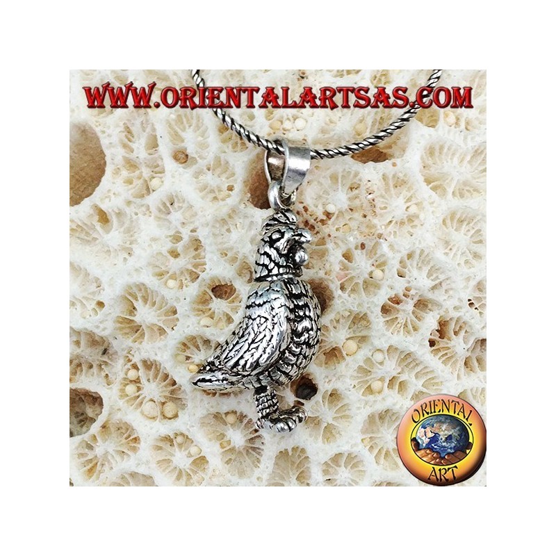 Silver pendant Mobile three-dimensional hen (turns his head and stomps his feet)