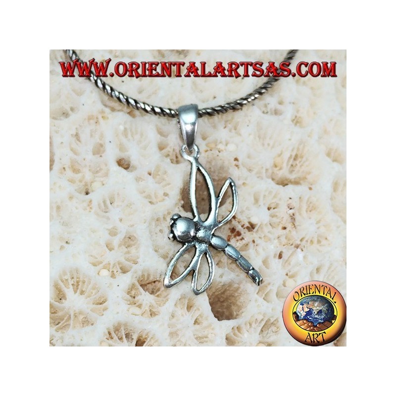 Dragonfly silver pendant