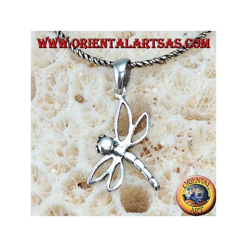 Pendentif libellule en argent