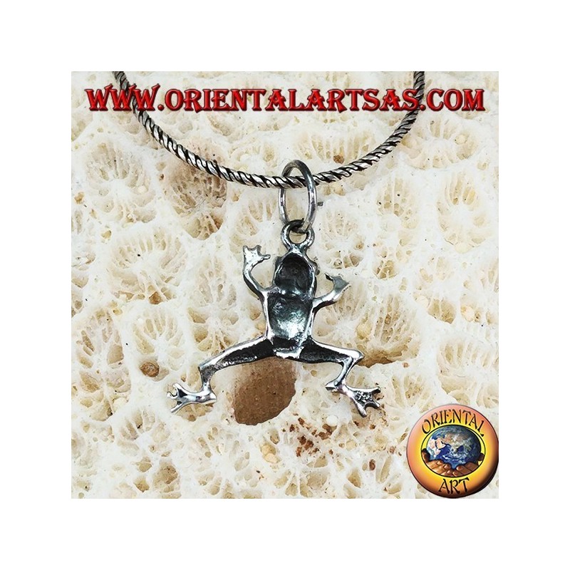 Frog silver pendant