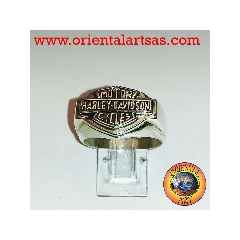 Anello Harley Davidson in argento 925 liscio