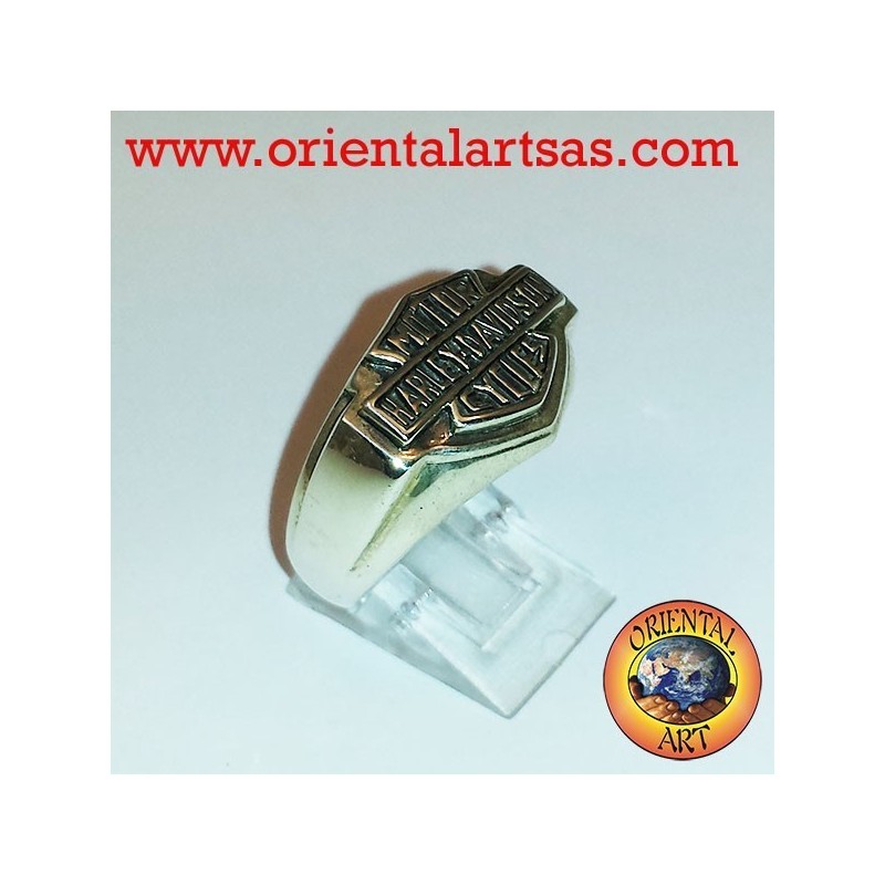 Anello Harley Davidson in argento 925 liscio