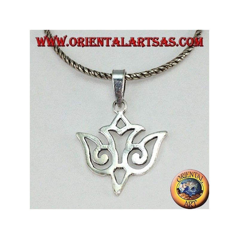 silver pendant dove Maori pierced