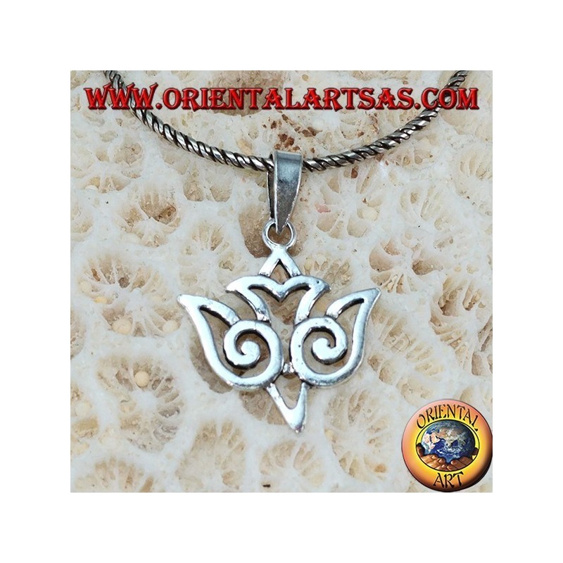 silver pendant dove Maori pierced