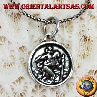 Medalla de plata colgante de San Cristóbal