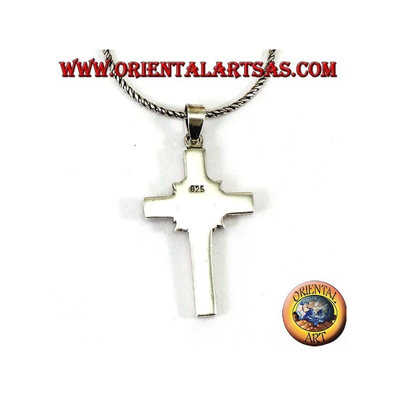 Pendentif en argent la rose dans la croix