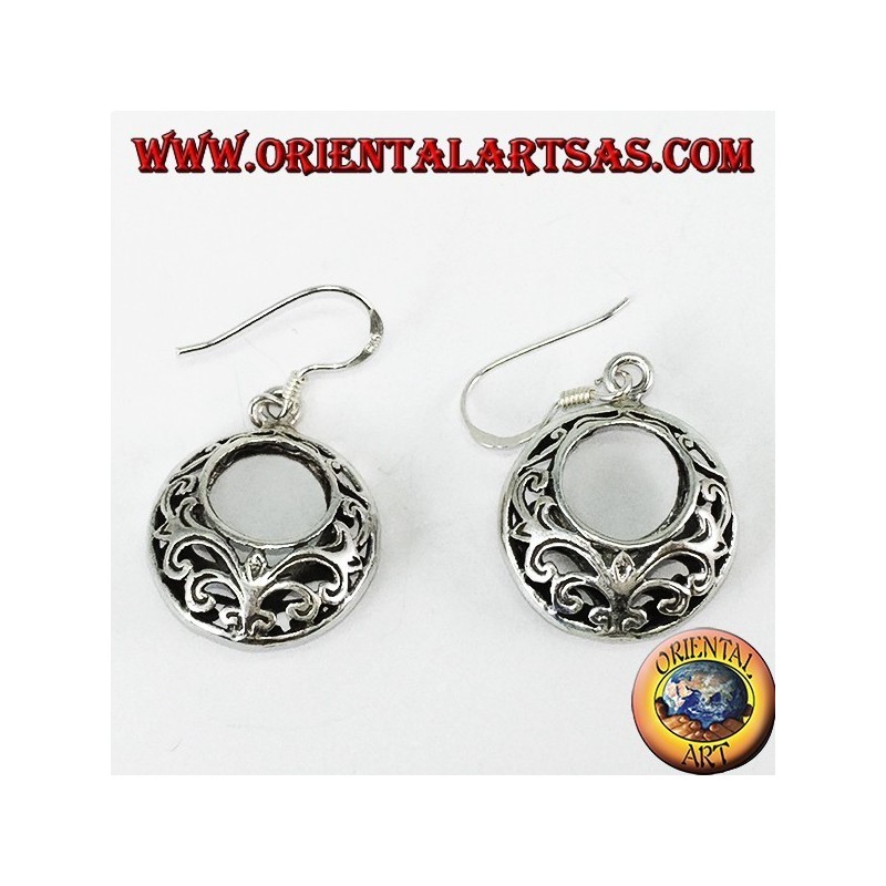 Boucles d'oreilles rondes en argent perforé