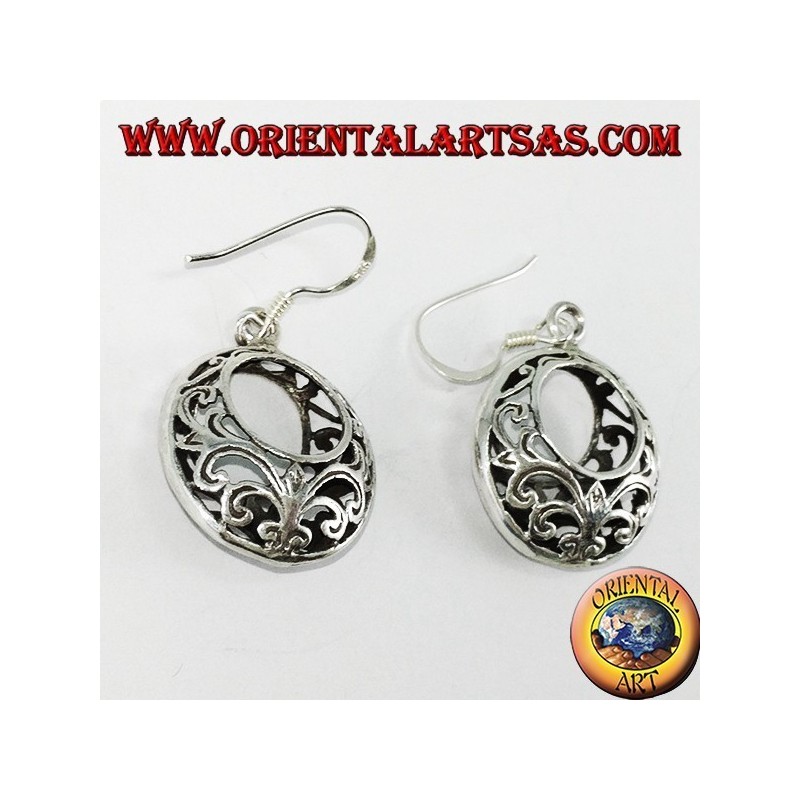 Boucles d'oreilles rondes en argent perforé