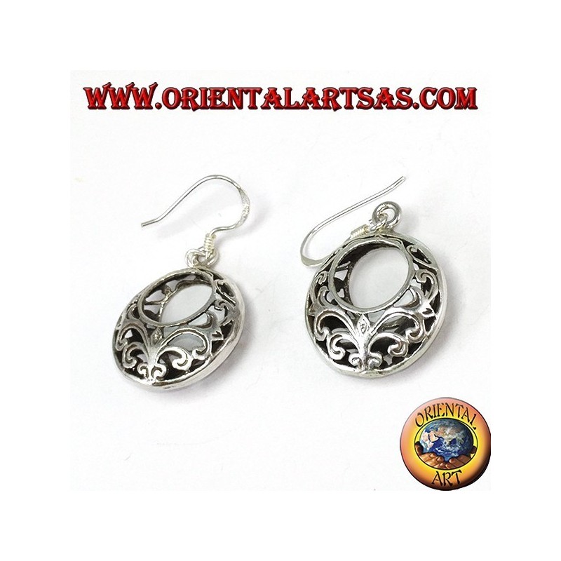 Boucles d'oreilles rondes en argent perforé