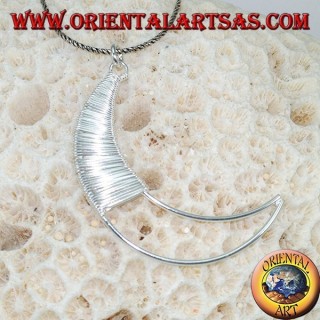 Handmade silver moon pendant