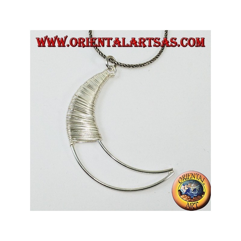 Handmade silver moon pendant