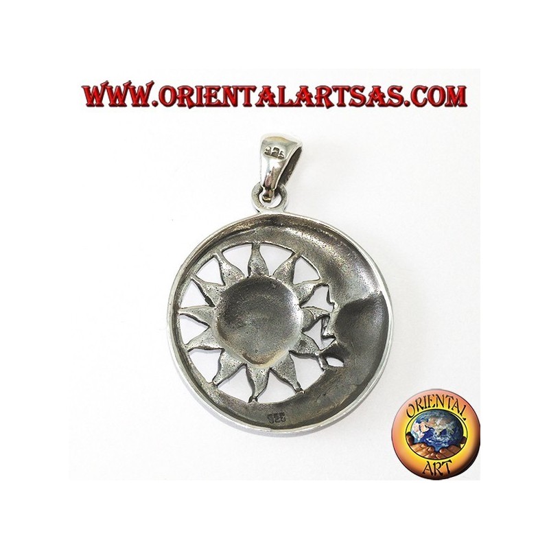 Silver pendant sun in the moon