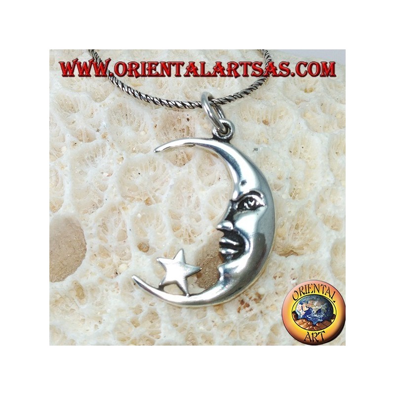 Silberner Anhänger, Mond mit dem Stern