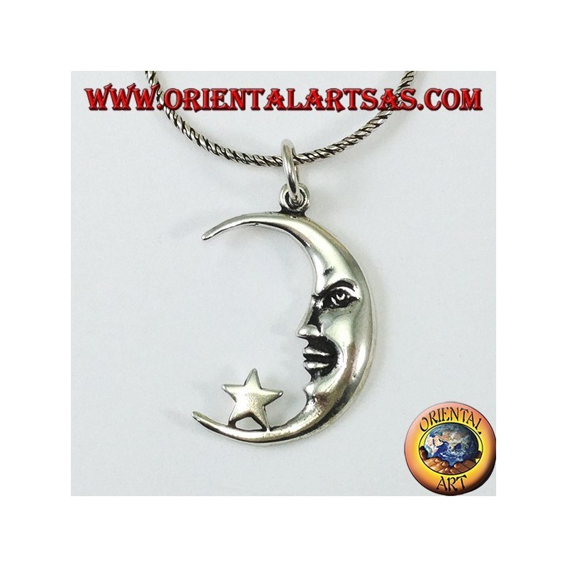 Silberner Anhänger, Mond mit dem Stern