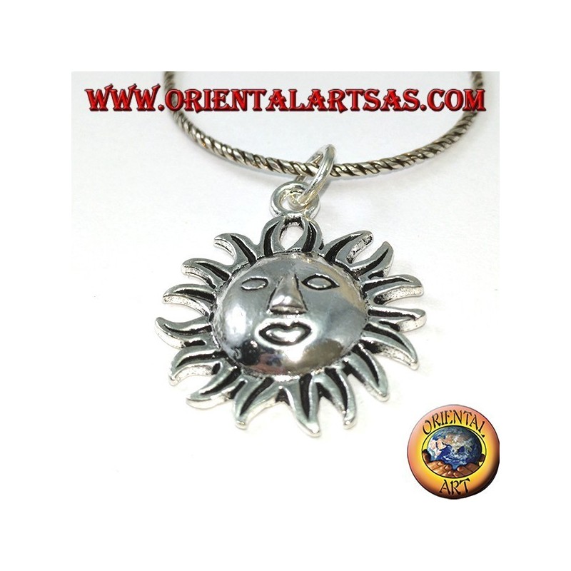 Pendentif en argent le visage du soleil