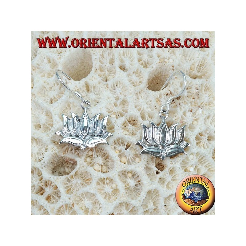 Boucles d'oreilles en argent 925 la fleur de lotus
