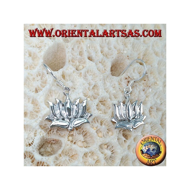 Boucles d'oreilles en argent 925 la fleur de lotus