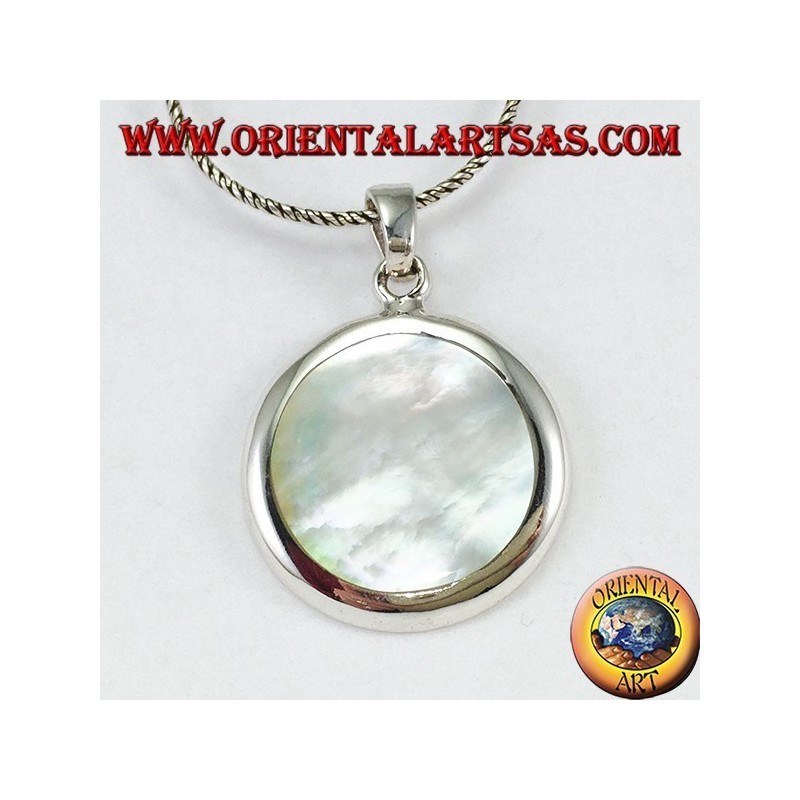 Pendentif en argent avec nacre ronde