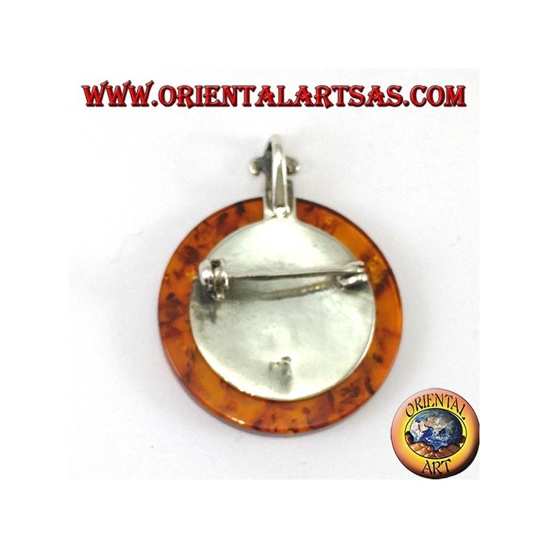 Colgante y broche de plata con Amber con trisele