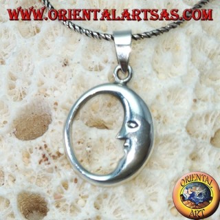 Pendentif en argent le profil de la lune