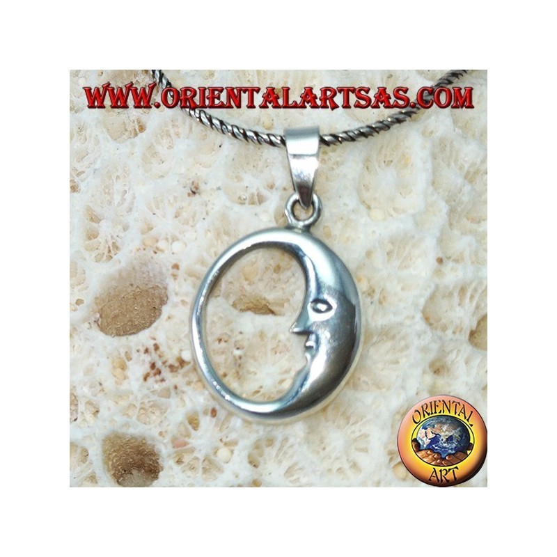 Pendentif en argent le profil de la lune