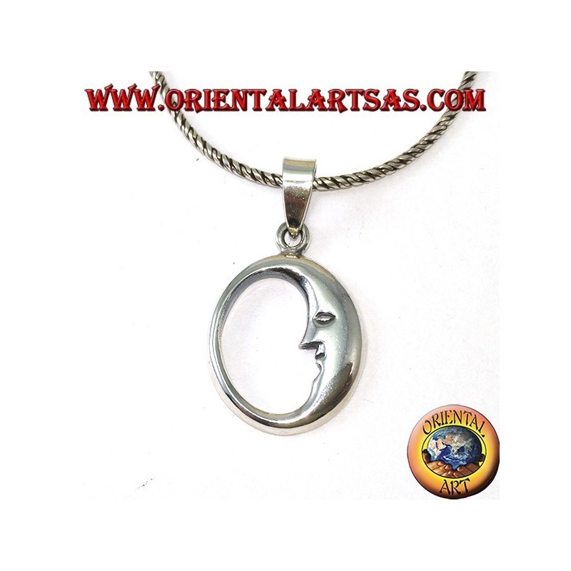 Pendentif en argent le profil de la lune