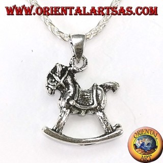 Pendant in silver rocking horse
