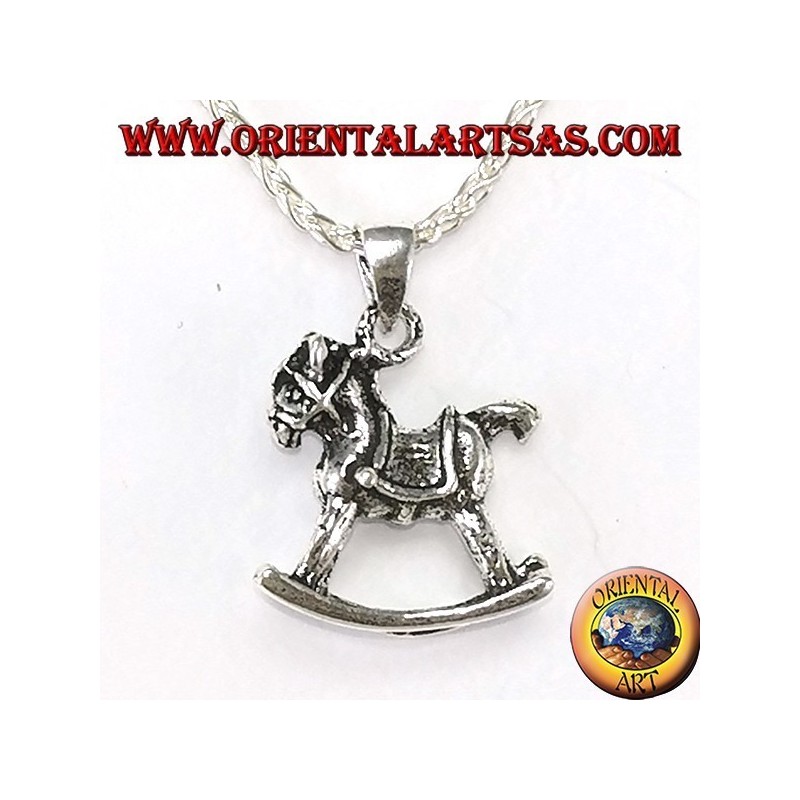 Pendant in silver rocking horse