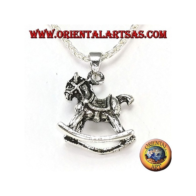 Pendant in silver rocking horse