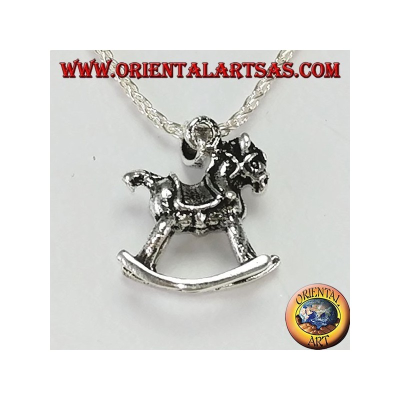 Pendant in silver rocking horse