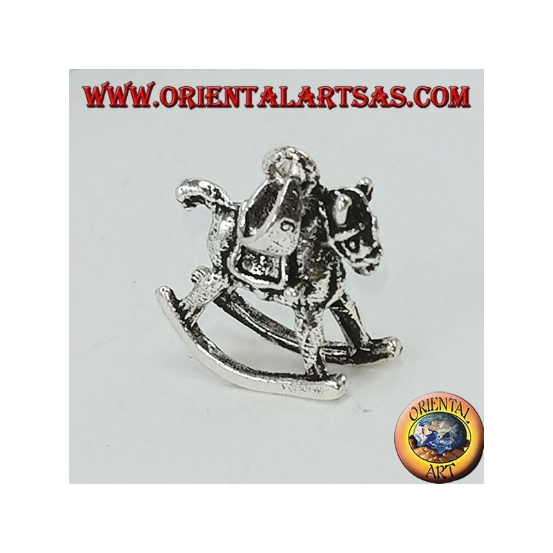 Pendant in silver rocking horse