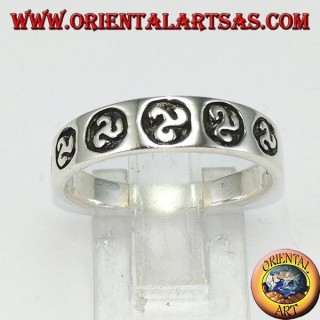 Silberring mit triskele triskele Flachrelief